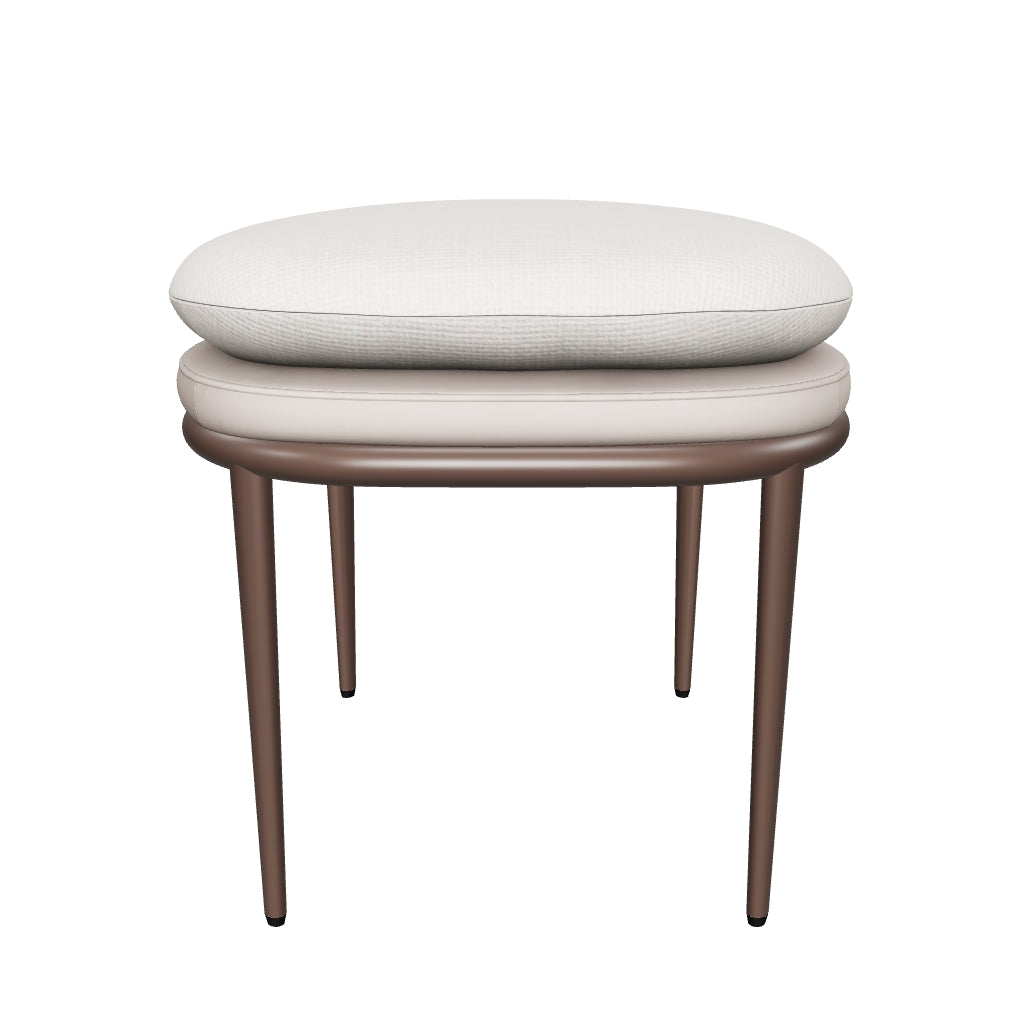 Koffi Cream/Taupe & Bronze Ottoman