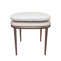 Koffi Cream/Taupe & Bronze Ottoman