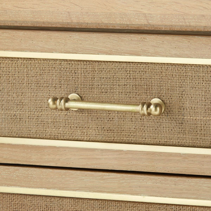 Saanvi 44" 6 Drawer Natural & Camel Nightstand/Dresser