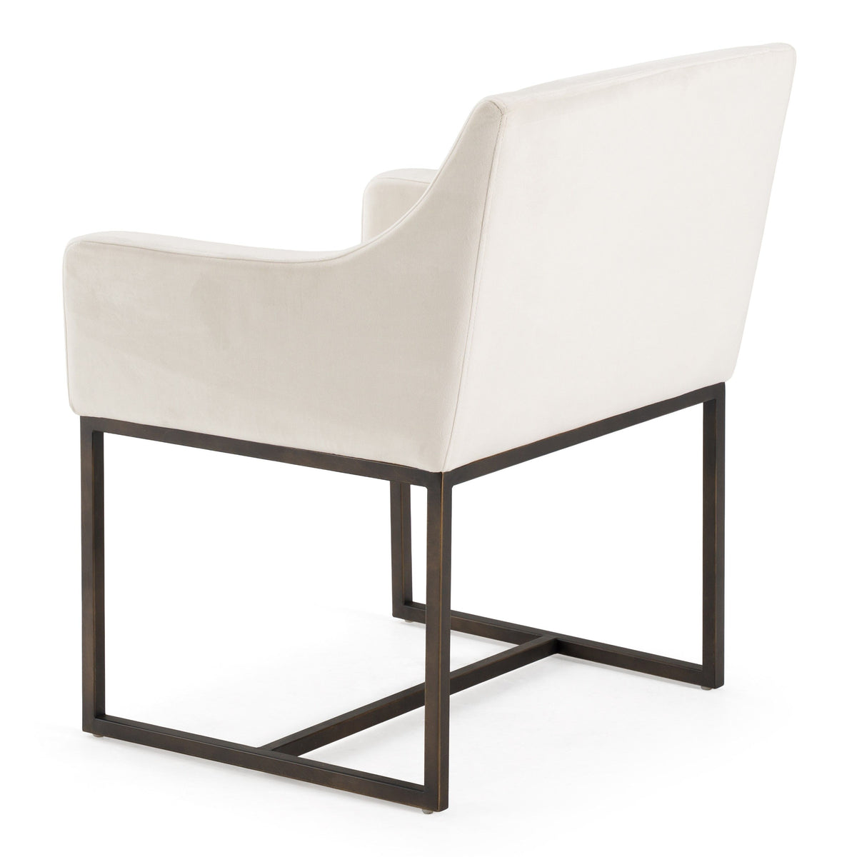 Isabeau Modern Beige Velvet & Brass Dining Chair