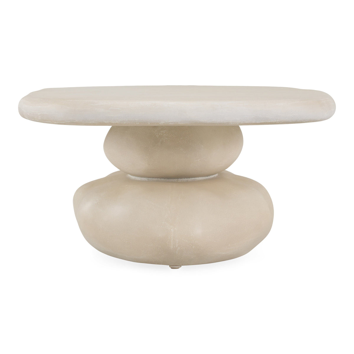 Daisey 53" Modern Beige Oval Pedestal Coffee Table