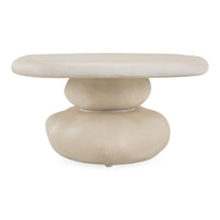 Daisey 53" Modern Beige Oval Pedestal Coffee Table