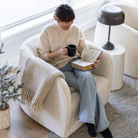 Vinita Cream Boucle Accent Chair