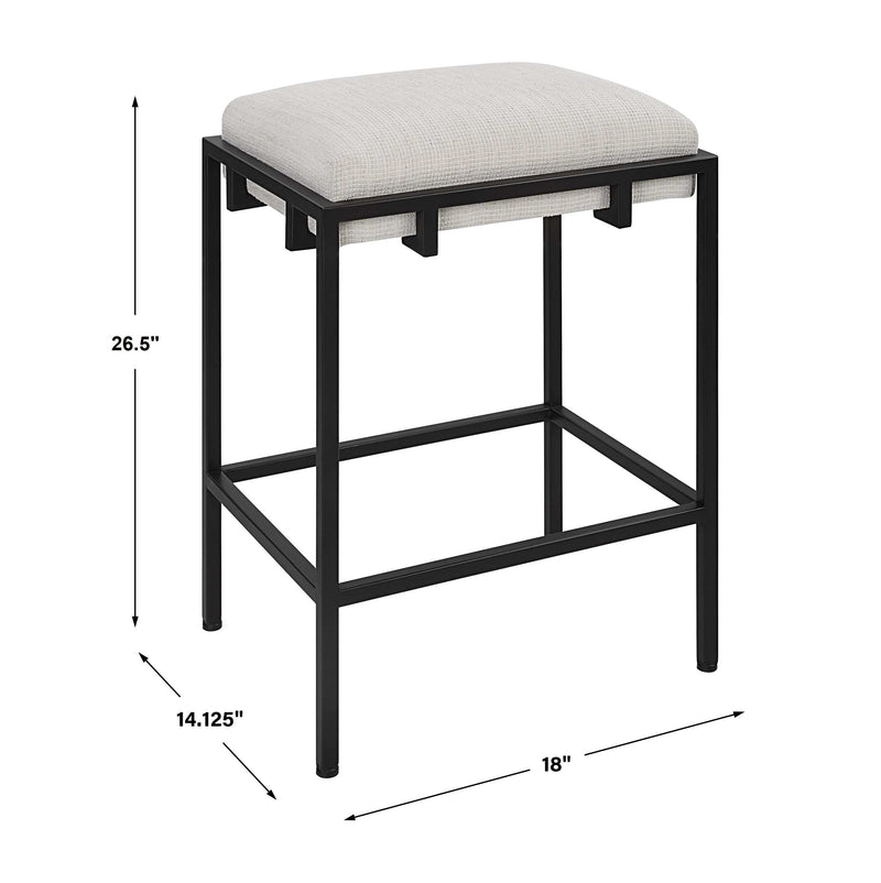 Tesley White & Matte Black Counter Stool