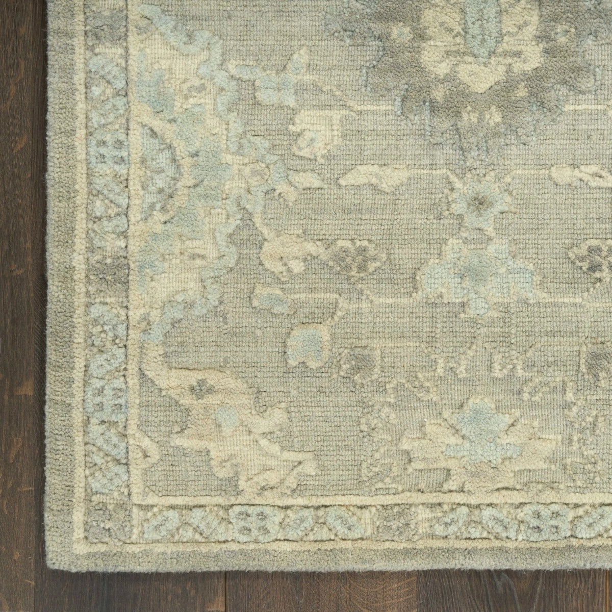 Georgia Grey Blue Hand Loomed Wool Area Rug