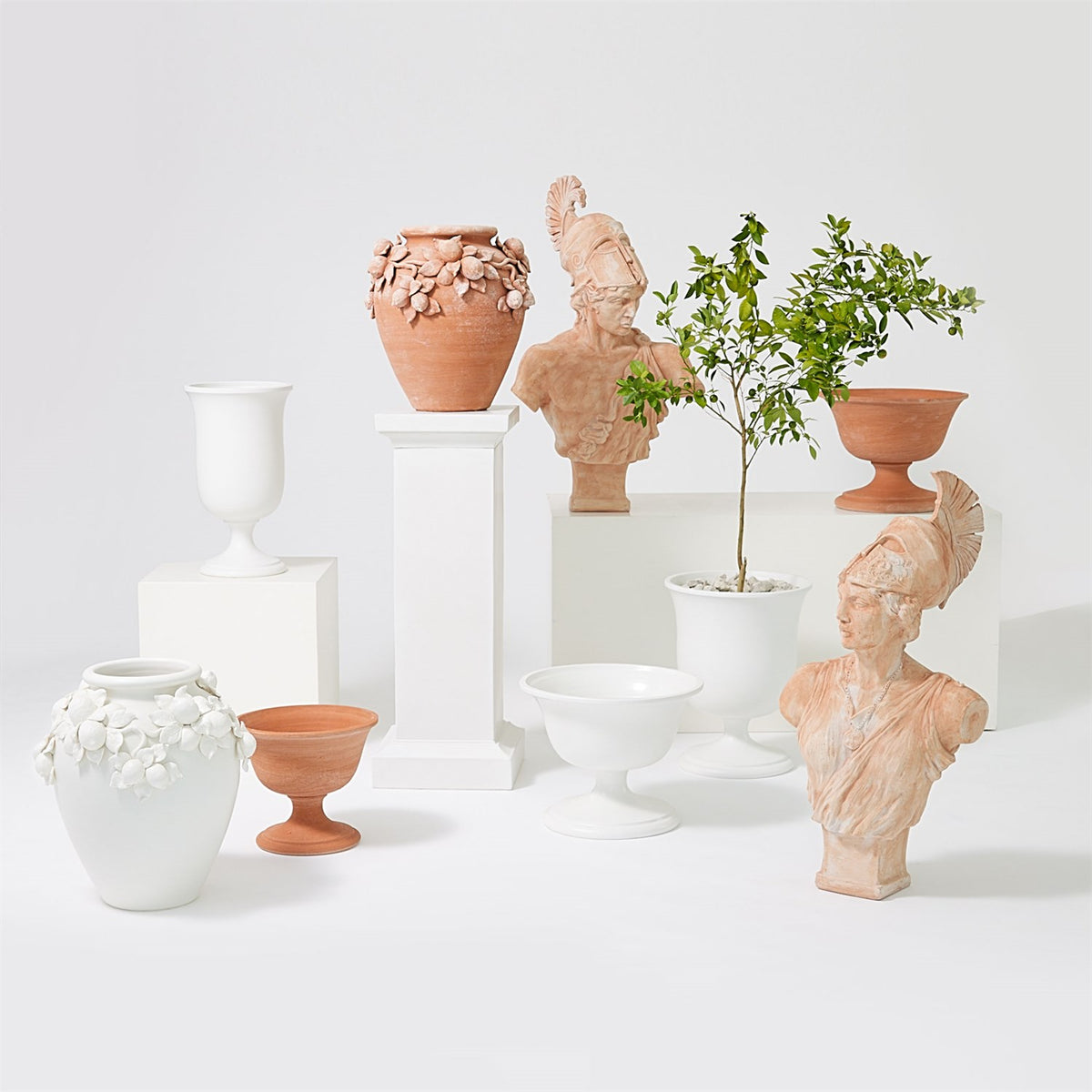 Villa White Matte Limone Urn (2 Sizes Available)