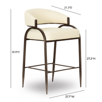 Geovanna Cream Performance Vegan Leather Counter Stool