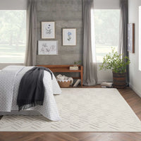 Aericka Indoor/Outdoor Ivory & White Area Rug - Elegance Collection