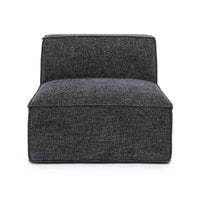 Mindy Charcoal Chenille Basketweave Armless Chair