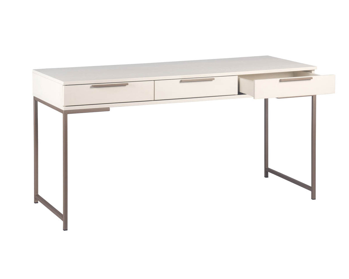 Rebel 59.25" Modern Cream Oak & Gold Desk