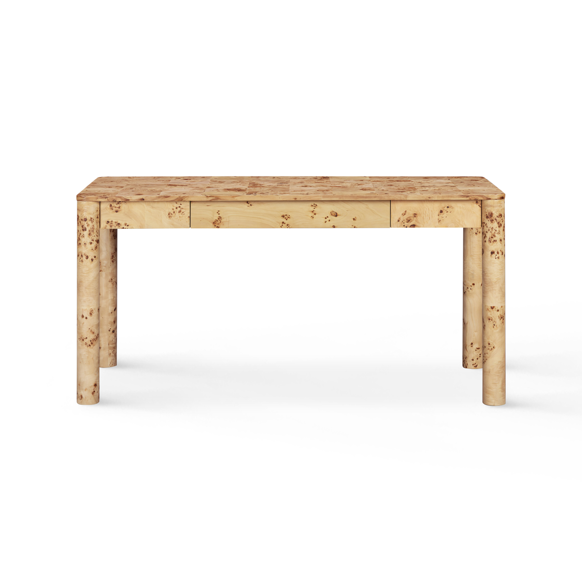 Meadow 60" Natural Burl 3 Drawer Desk