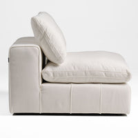 Terra Modern Off White Fabric Modular Armless Seat