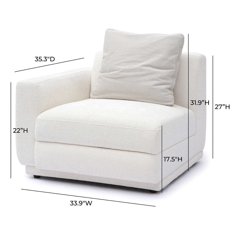 Arabella Cream Chenille Modular LAF Corner Chair