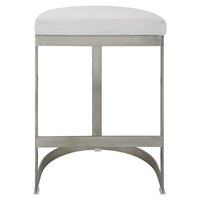 Crystal Counter Stool With Brushed Silver Frame