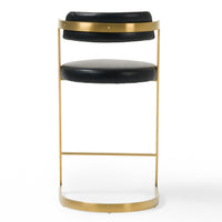 Diana Black Leatherette & Gold Counter Stool