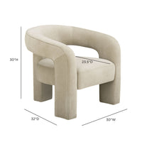 Clara Taupe Performance Velvet Curved Accent Chair