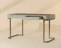 Jamille Cream Faux Leather & Gold Desk