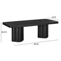 Elliana 90" Black Ash Dining Table