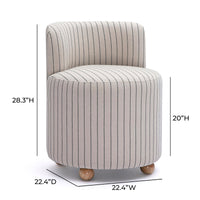 Halieh Black and White Striped Linen Desk Chair