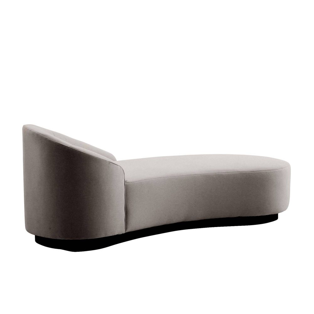 Turner 71" Chaise Sharkskin Velvet Grey Ash Right Arm