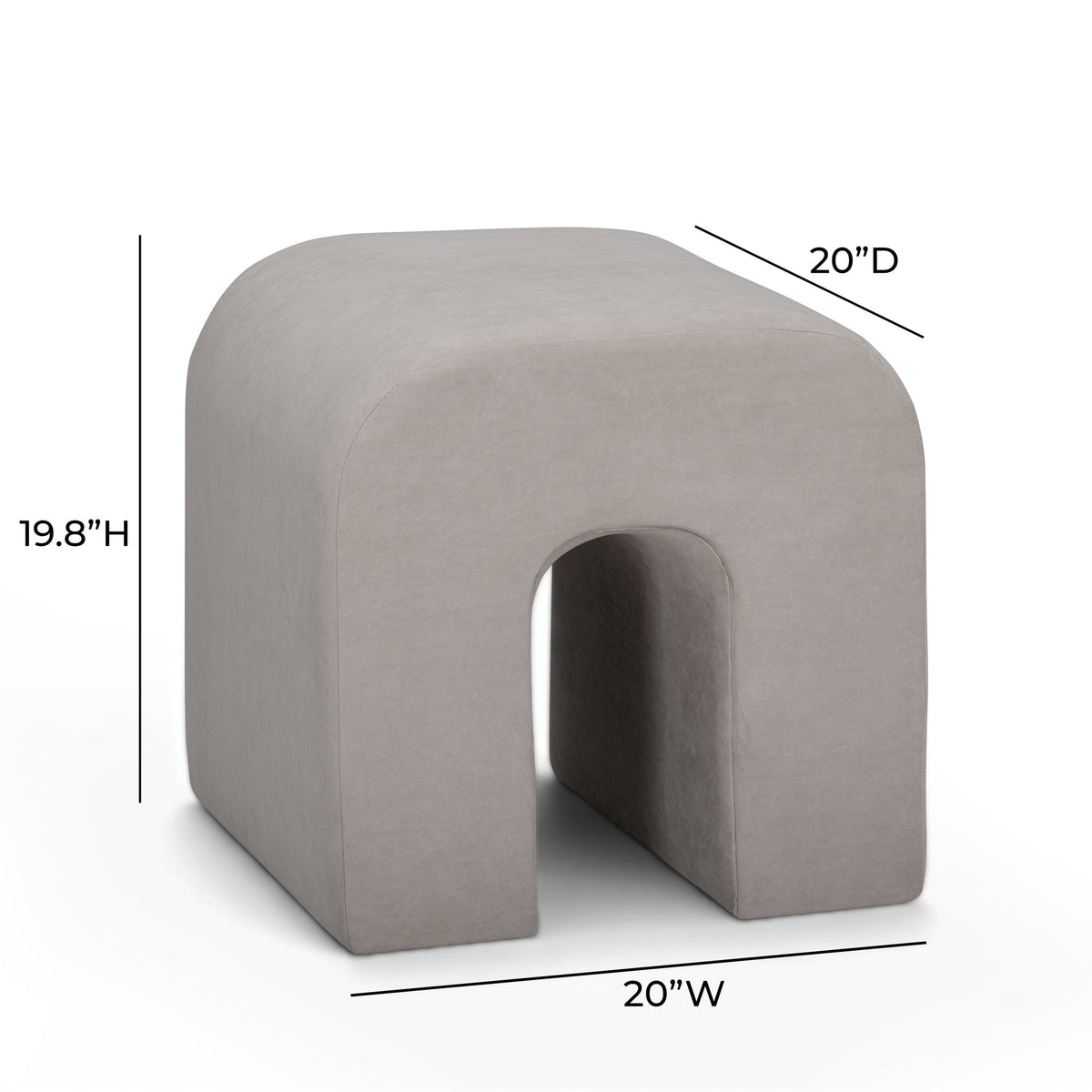 Daliah Taupe Performance Velvet Ottoman