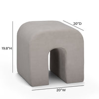 Daliah Taupe Performance Velvet Ottoman