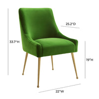 Prado Green Velvet With Gold Frame Chair - Luxury Living Collection