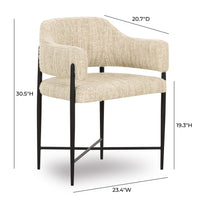 Venezio Cream Textured Performance Boucle Dining Chair