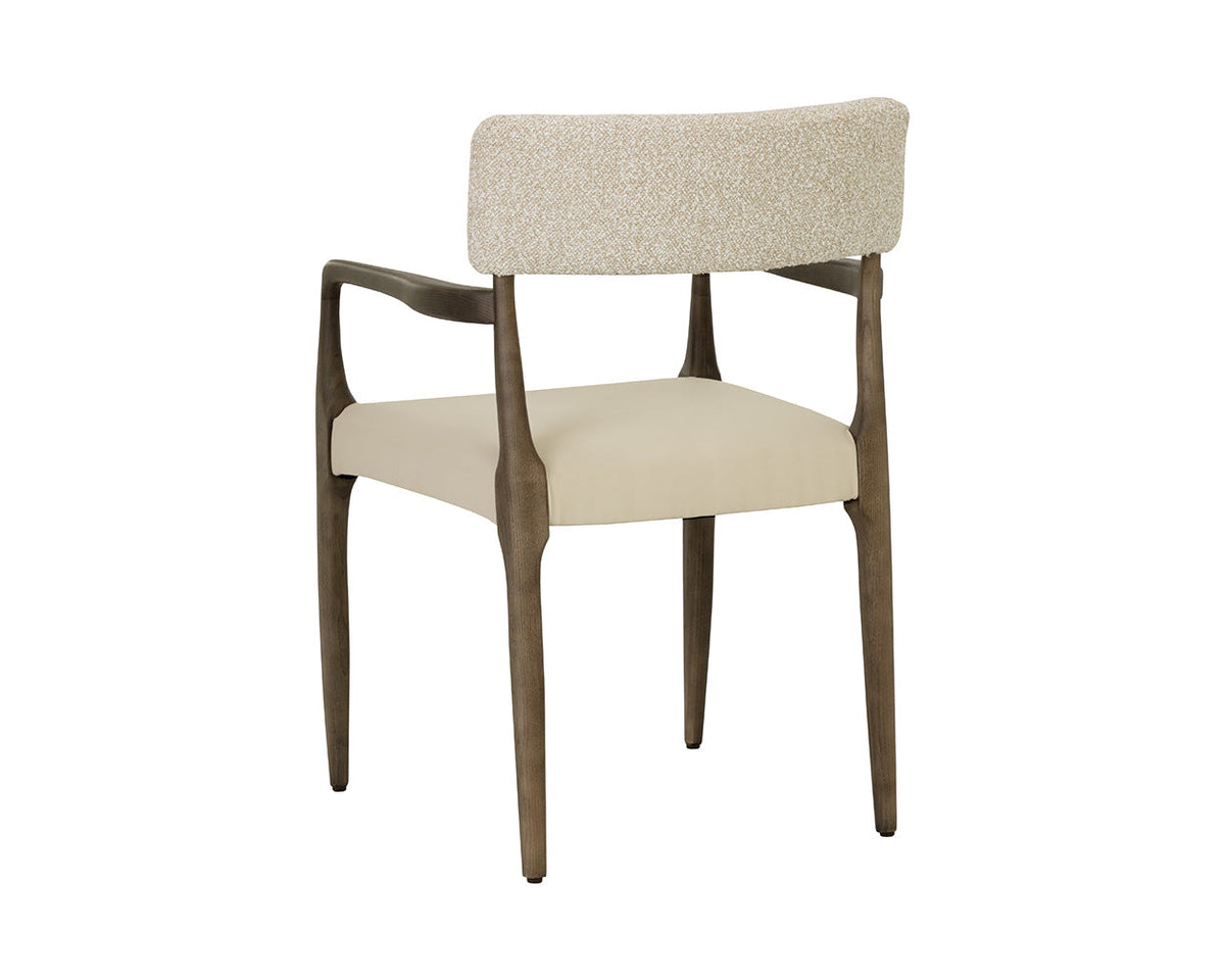 Guardi Oatmeal Fabric & Faux Leather Dining Chair