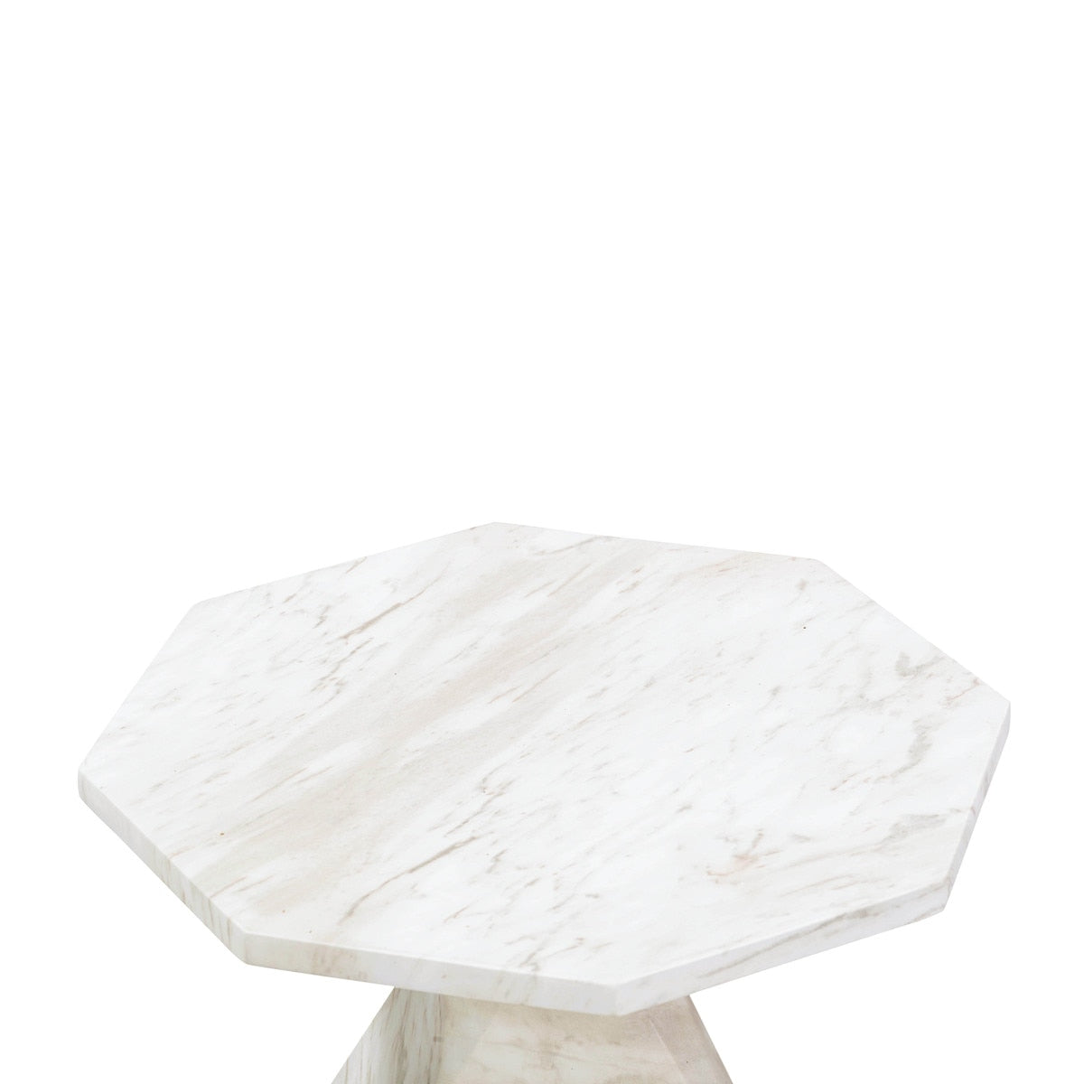 Esme Faux Marble Indoor / Outdoor Round Accent Table