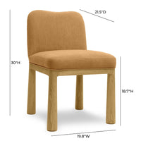 Tiara Cognac Velvet Oak Dining Chair