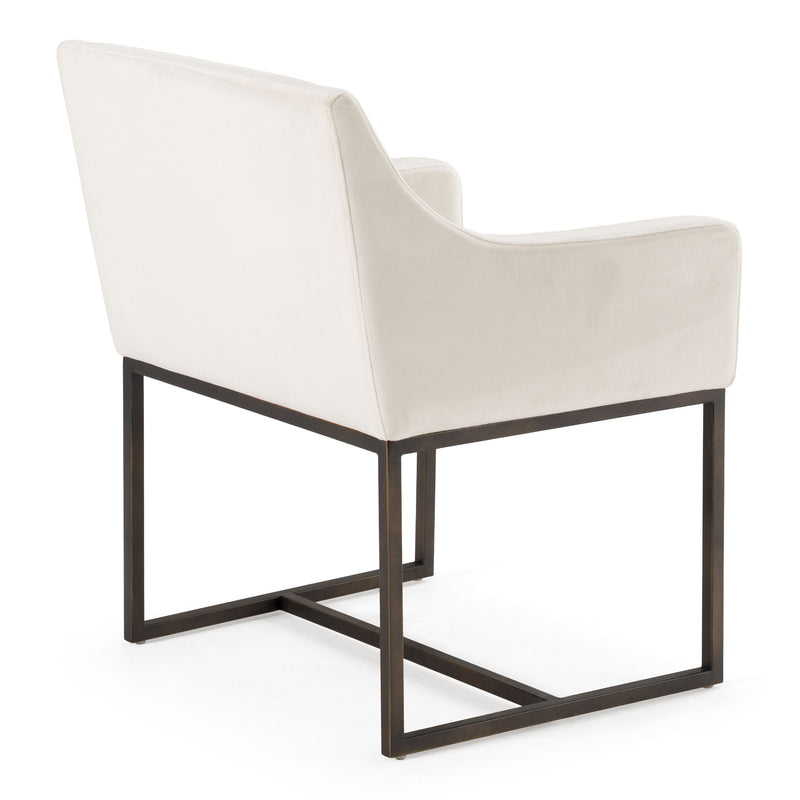 Isabeau Modern Beige & Brass Dining Chair