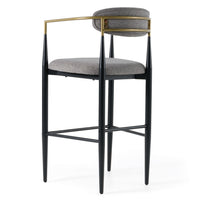 Nicole Medium Grey/Gold & Black Bar Stool