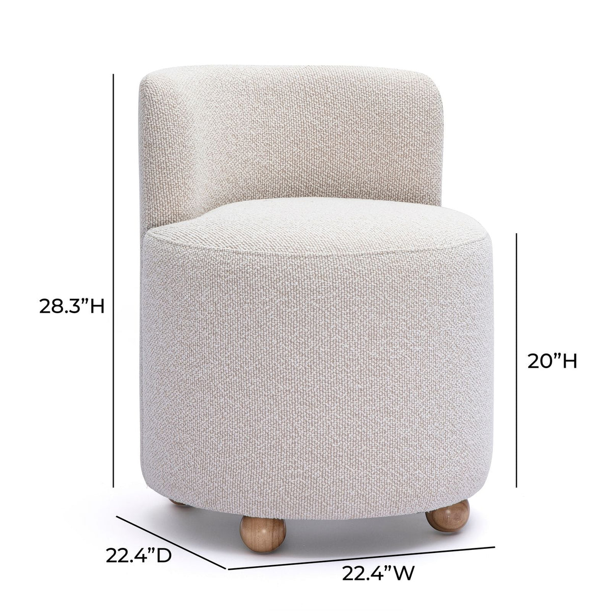 Halieh Cream Performance Boucle Desk Chair