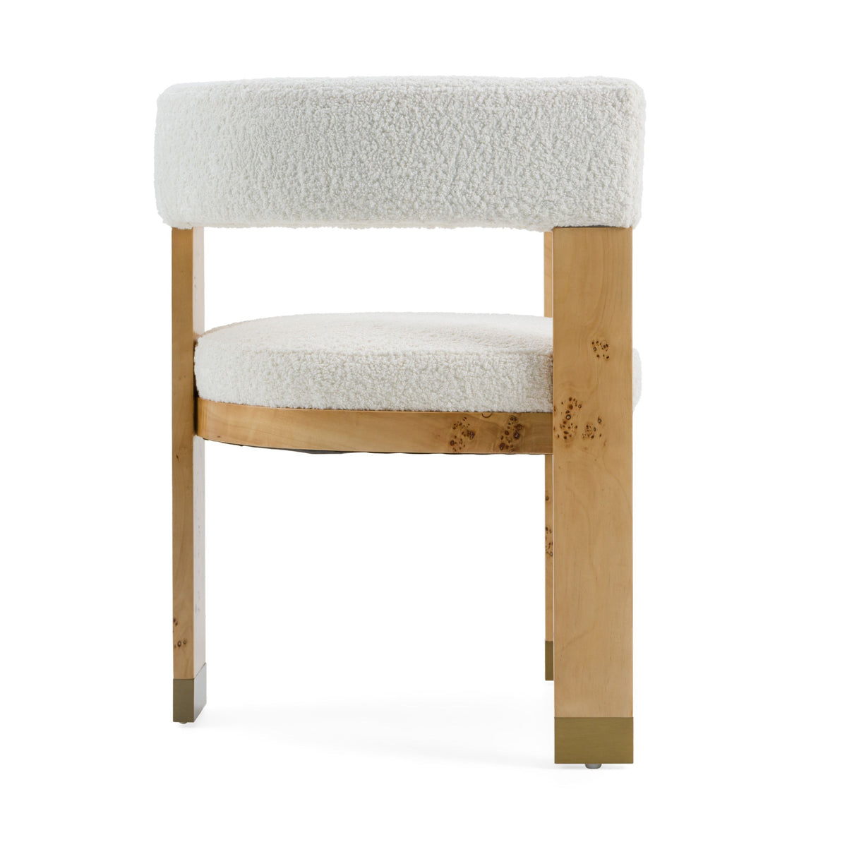 Bernadette Modern Cream & Burl Dining Chair