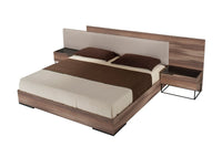 Surya Italian Modern Walnut & Fabric Bed