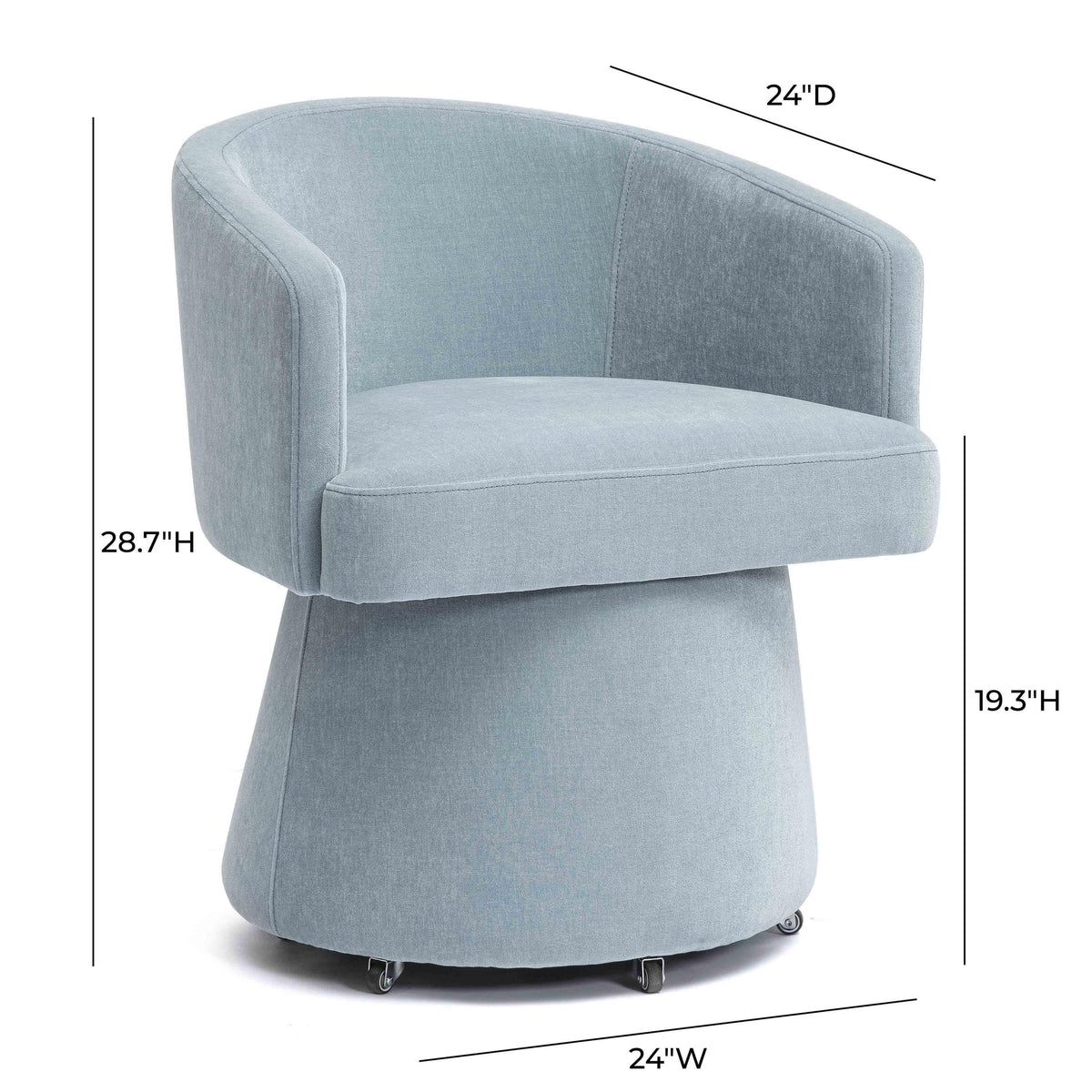 Nest Blue Upcycled Contract-Grade Chenille Rolling Desk Chair