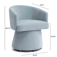 Nest Blue Upcycled Contract-Grade Chenille Rolling Desk Chair