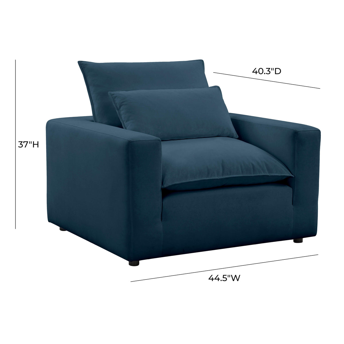 Cali Navy Blue Performance Fabric Accent Chair