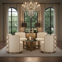 Rhumba Neutral Fabric & Burnished Silver Swivel Accent/Dining Chair