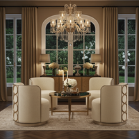Rhumba Neutral Fabric & Burnished Silver Swivel Accent/Dining Chair