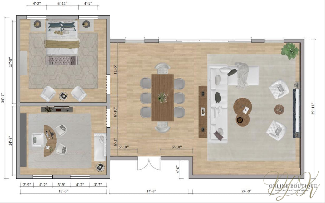 Premium In Person Curation Design Service (With 2D Floor Plan With Furnishings)