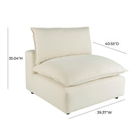 Cali Natural Performance Fabric Modular Armless Chair