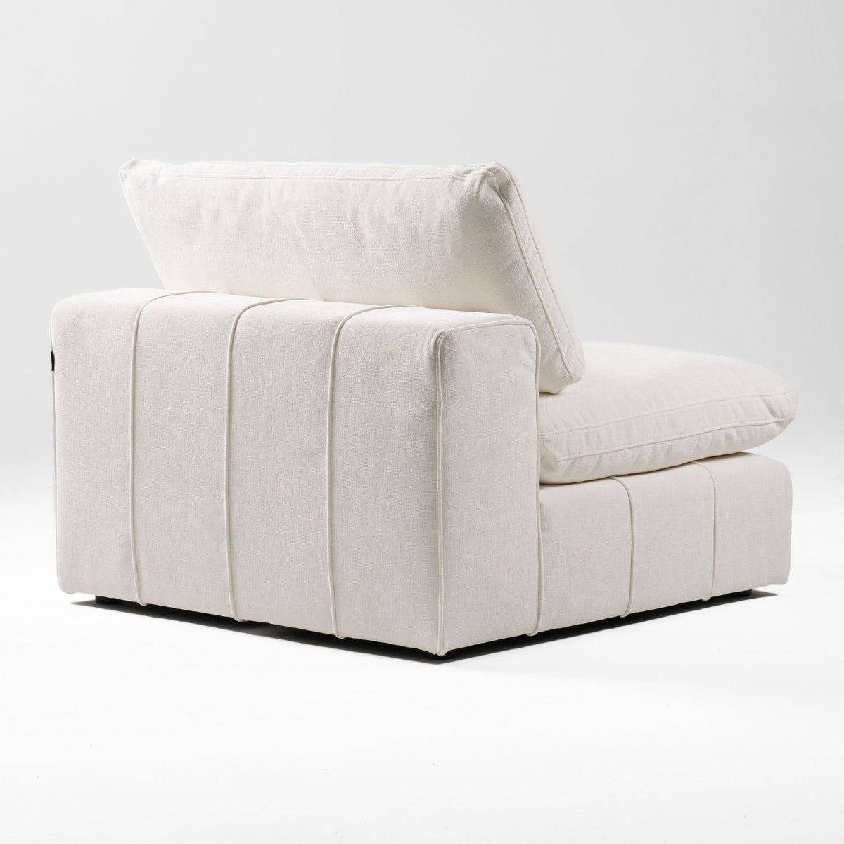 Terra Modern Off White Fabric Modular Armless Seat