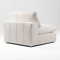 Terra Modern Off White Fabric Modular Armless Seat