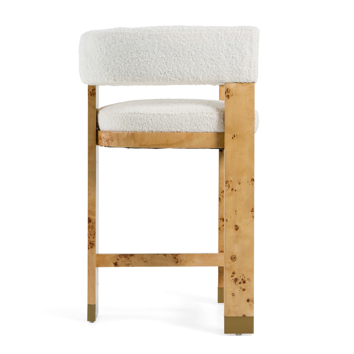 Bernadette Modern Cream & Burl Counter Stool