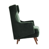 Cashton Forest Velvet Wing Chair
