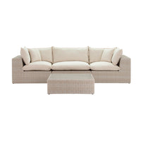 Cali 120" Natural Wicker Outdoor Modular Sofa