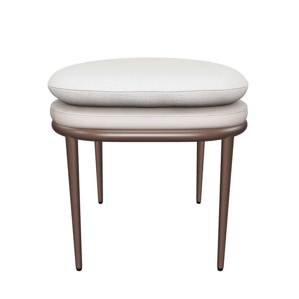 Koffi Cream/Taupe & Bronze Ottoman