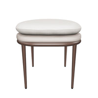 Koffi Cream/Taupe & Bronze Ottoman